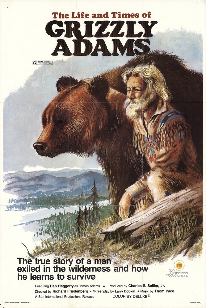 Жизнь и приключения Гризли Адамса (1974) постер